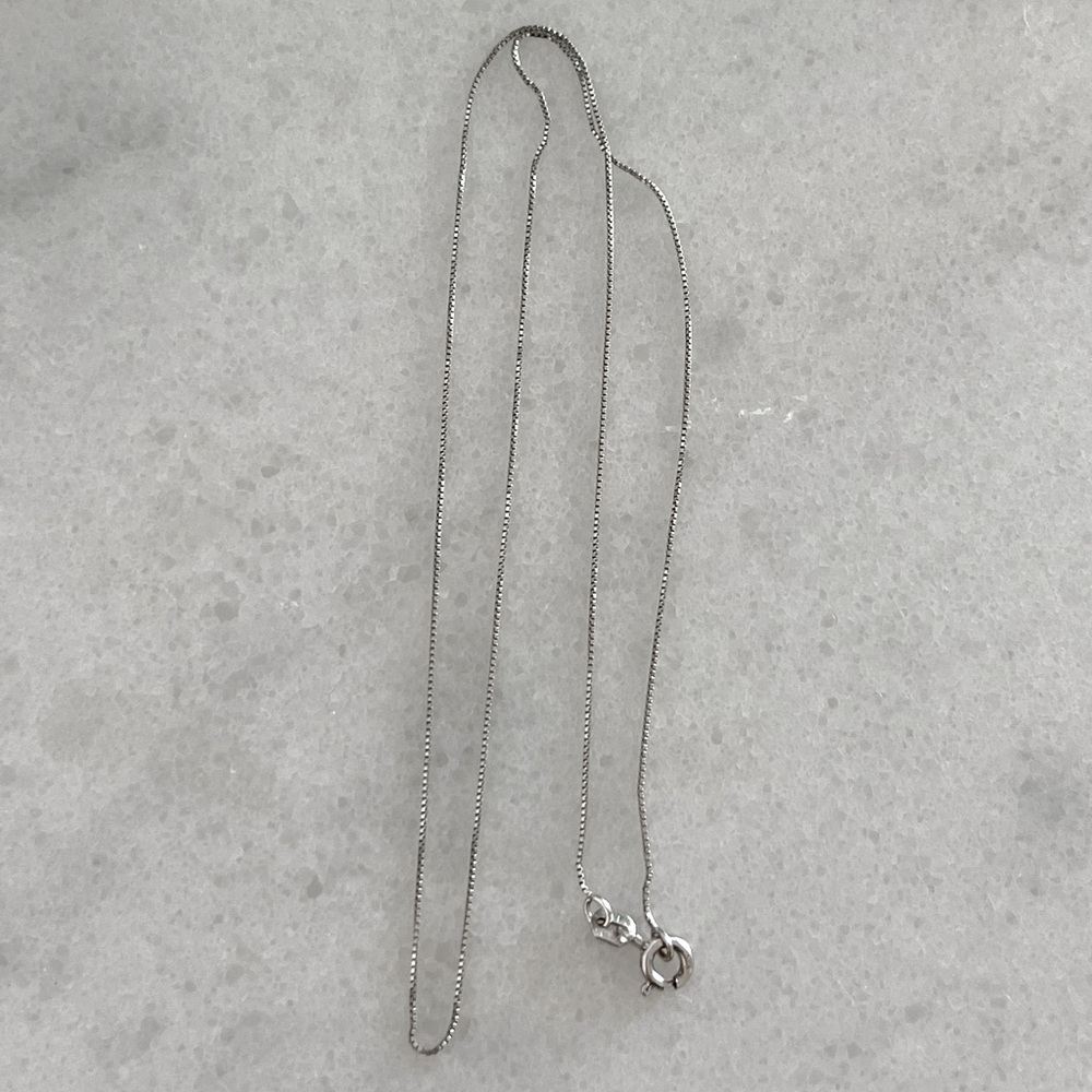 14K White Gold Skinny Chain 16”